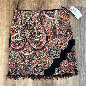 NEW Yinda Segal Creative Image Paisley Beaded Skirt Sz 12
